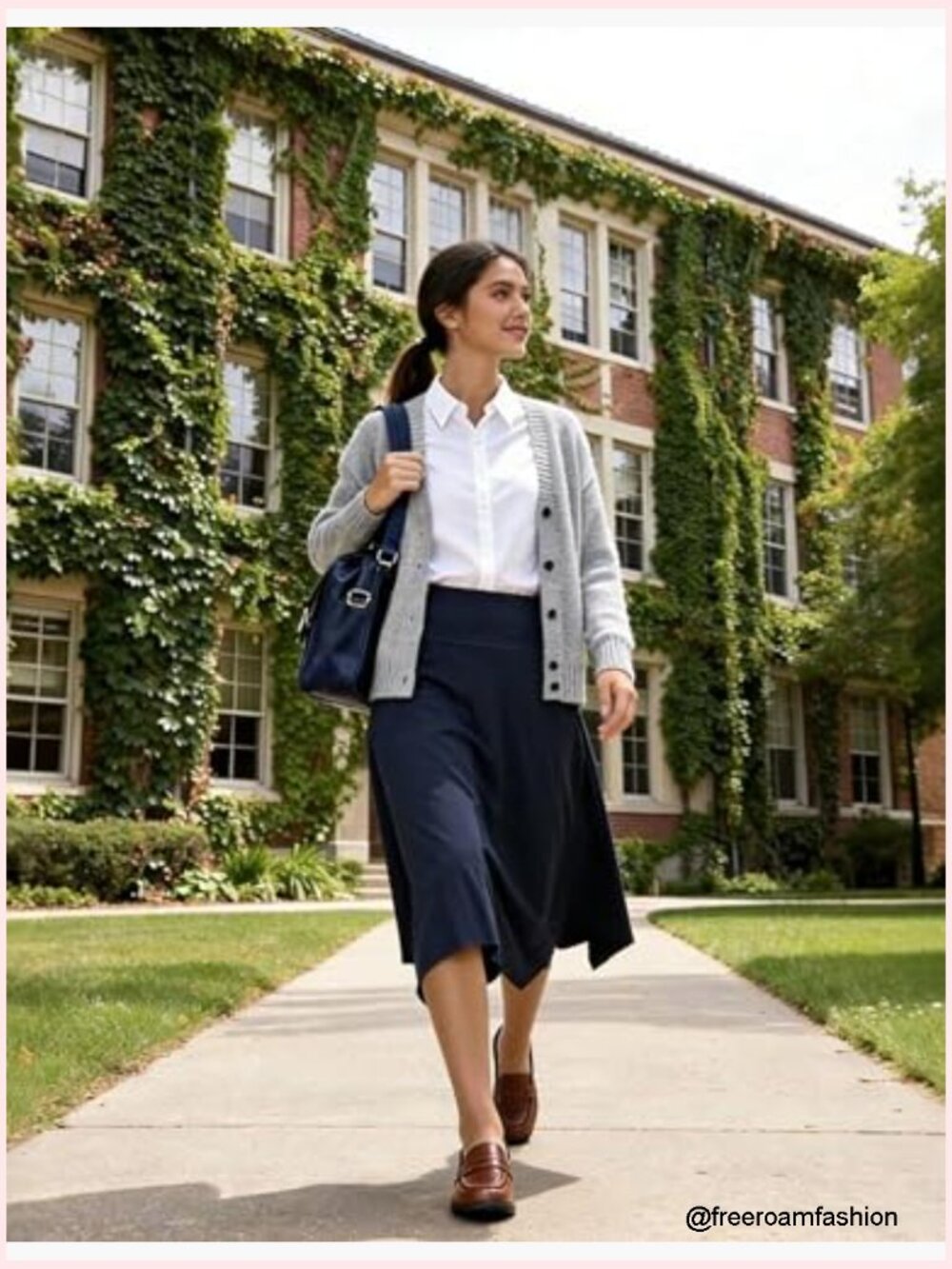 Knee Length Skort with Pockets, High Waisted Tennis Golf Skirt, Athletic Skirt - Picture 3 of 7